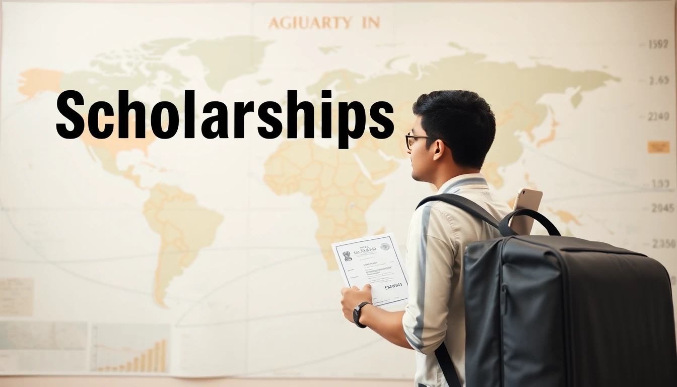 Indian student with scholarship documents