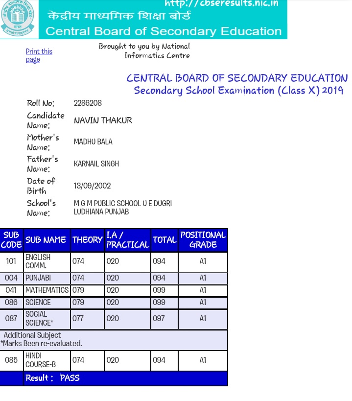 Navin Thakur CBSE Class 10