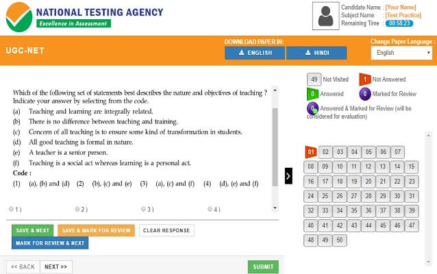 NTA NET Mock Test MCQs