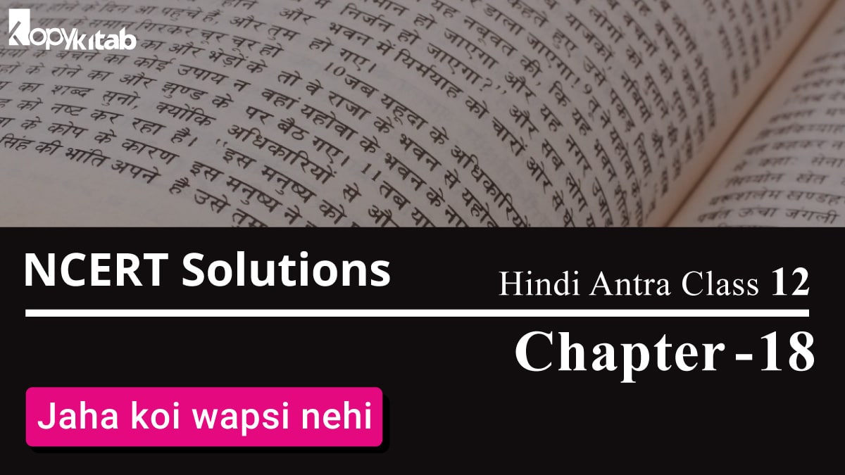 NCERT Solutions for Class 12 Hindi Antra Chapter 18 – Jaha koi wapsi nehi
