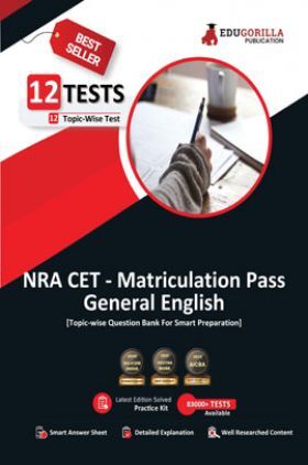 EduGorilla NRA CET 10th Pass General English Book 2023 - 12 Topic-wise Solved Tests (National Recruitment Agency Common Eligibility Test) with Free Access to Online Tests