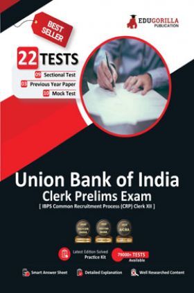 Union Bank of India Clerk Prelims (IBPS CRP PO/MT XIII) Book 2023 (English Edition) - 10 Full Length Mock Tests, 9 Sectional Tests and 3 Previous Year Papers with Free Access to Online Tests