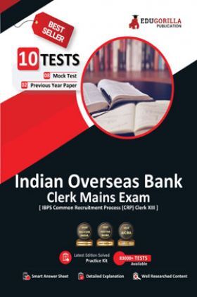 Indian Overseas Bank Clerk Mains (IBPS CRP PO/MT XIII) Book 2023 (English Edition) - 8 Full Length Mock Tests and 2 Previous Year Papers with Free Access to Online Tests