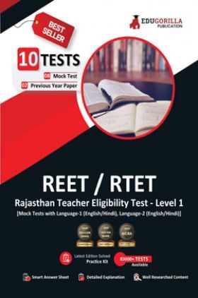 REET/RTET Level-I Class I-V Exam (English Edition) 2023 - 8 Full Length Mock Tests and 2 Previous Year Papers (2100 Solved Questions) with Free Access To Online Tests
