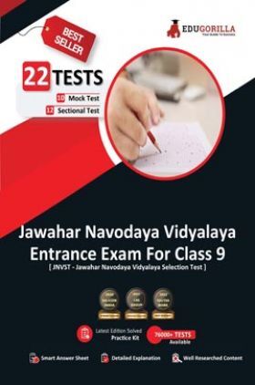 EduGorilla JNV - Jawahar Navodaya Vidyalaya Entrance Exam For Class 9 | 1300+ Solved MCQ Questions (10 Mock Tests + 12 Sectional Tests)