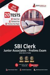 EduGorilla SBI Clerk Junior Associates Prelims Exam | 1400+ Solved Questions (8 Mock Tests + 9 Sectional Tests + 3 Previous Year Papers) EduGorilla SBI Clerk Junior Associates Prelims Exam | 1400+ Solved Questions (8 Mock Tests + 9 Sectional Tests + 3 Previous Year Papers)