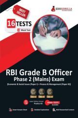 RBI Grade B Officer Phase 2 (Mains) Exam | Economic & Social Issues + Finance & Management | 1000+ Solved Objective Questions [16 Mock Test (Paper I & III)] | Free Access to Online Tests