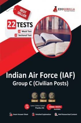 Indian Air Force (IAF) Group C (Civilian Posts) | 1300 Solved Questions [10 Full-length Mock Tests + 12 Sectional Tests]