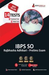 IBPS SO Rajbhasha Adhikari (Scale I) Prelims Exam 2022 | 1500+ Solved Questions (8 Mock Tests + 6 Sectional Tests) IBPS SO Rajbhasha Adhikari (Scale I) Prelims Exam 2022 | 1500+ Solved Questions (8 Mock Tests + 6 Sectional Tests)