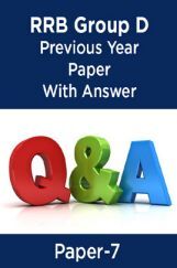 RRB Group D Previous Year Paper With Answer Paper-7 RRB Group D Previous Year Paper With Answer Paper-7
