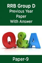 RRB Group D Previous Year Paper With Answer Paper-9 RRB Group D Previous Year Paper With Answer Paper-9