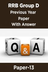 RRB Group D Previous Year Paper With Answer Paper-13 RRB Group D Previous Year Paper With Answer Paper-13