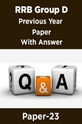 RRB Group D Previous Year Paper With Answer Paper-23 RRB Group D Previous Year Paper With Answer Paper-23