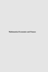 Mathematical Economics And Finance Mathematical Economics And Finance