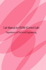 Lab Manual For EE380 Control Lab Department Of Electrical Engineering Lab Manual For EE380 Control Lab Department Of Electrical Engineering