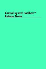 Control System Toolbox Release Notes Control System Toolbox Release Notes