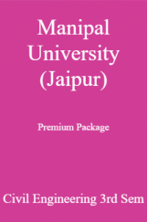 Manipal University (Jaipur) Premium Package Civil Engineering 3rd Sem Manipal University (Jaipur) Premium Package Civil Engineering 3rd Sem