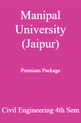 Manipal University (Jaipur) Premium Package Civil Engineering 4th Sem Manipal University (Jaipur) Premium Package Civil Engineering 4th Sem