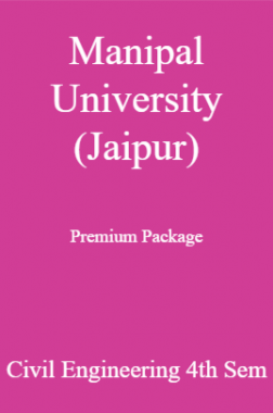 Manipal University (Jaipur) Premium Package Civil Engineering 4th Sem