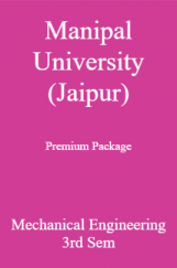 Manipal University (Jaipur) Premium Package Mechanical Engineering 3rd Sem Manipal University (Jaipur) Premium Package Mechanical Engineering 3rd Sem