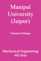 Manipal University (Jaipur) Premium Package Mechanical Engineering 4th Sem Manipal University (Jaipur) Premium Package Mechanical Engineering 4th Sem