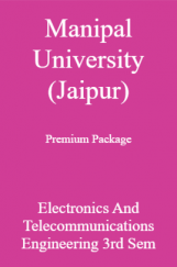 Manipal University (Jaipur) Premium Package Electronics And Telecommunications Engineering 3rd Sem Manipal University (Jaipur) Premium Package Electronics And Telecommunications Engineering 3rd Sem