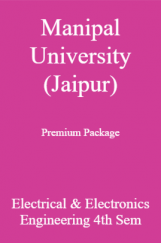 Manipal University (Jaipur) Premium Package Electrical & Electronics Engineering 4th Sem Manipal University (Jaipur) Premium Package Electrical & Electronics Engineering 4th Sem
