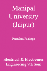 Manipal University (Jaipur) Premium Package Electrical & Electronics Engineering 7th Sem Manipal University (Jaipur) Premium Package Electrical & Electronics Engineering 7th Sem