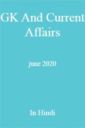 GK And Current Affairs June 2020 In Hindi 