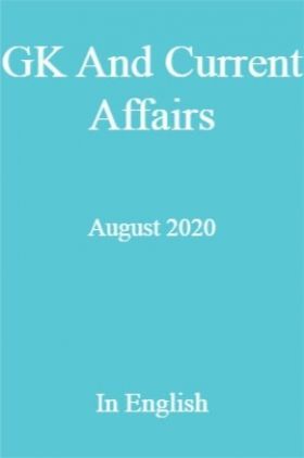 GK And Current Affairs August 2020 In English