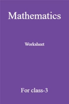 Mathematics Worksheet For Class-3