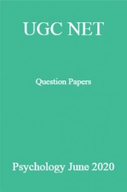 UGC NET Question Papers Psychology June 2020