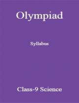 Olympiad Syllabus For Class-9 Science Olympiad Syllabus For Class-9 Science