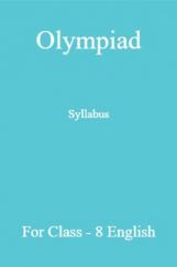 Olympiad Syllabus For Class-8 English Olympiad Syllabus For Class-8 English