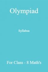 Olympiad Syllabus For Class-8 Maths Olympiad Syllabus For Class-8 Maths
