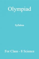 Olympiad Syllabus For Class-8 Science Olympiad Syllabus For Class-8 Science