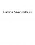 Nursing Advanced Skills Nursing Advanced Skills