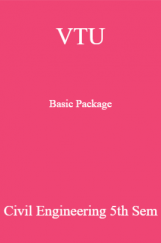 VTU Basic Package Civil Engineering V SEM VTU Basic Package Civil Engineering V SEM