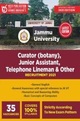 Jammu University - Curator (Botany), Junior Assistant, Telephone Lineman & Other Jammu University - Curator (Botany), Junior Assistant, Telephone Lineman & Other