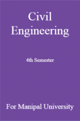 Civil Engineering 4th Semester For Manipal University