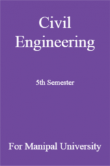 Civil Engineering 5th Semester For Manipal University