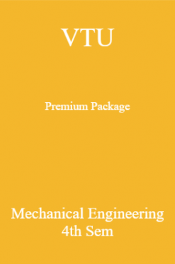 VTU Premium Package Mechanical Engineering IV Sem