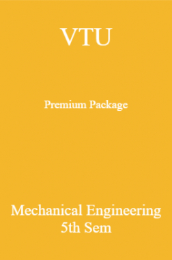 VTU Premium Package Mechanical Engineering V Sem