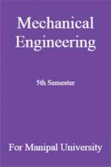 Mechanical Engineering 5th Semester For Manipal University Mechanical Engineering 5th Semester For Manipal University