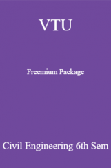 VTU Freemium Package Civil Engineering VI SEM VTU Freemium Package Civil Engineering VI SEM