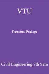 VTU Freemium Package Civil Engineering VII SEM VTU Freemium Package Civil Engineering VII SEM