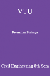 VTU Freemium Package Civil Engineering VIII SEM VTU Freemium Package Civil Engineering VIII SEM