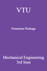 VTU Freemium Package Mechanical Engineering III SEM VTU Freemium Package Mechanical Engineering III SEM