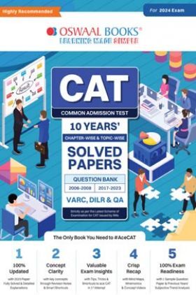 Oswaal  CAT 10 Years Solved Papers and Question Papers (VARC, DILR & QA)