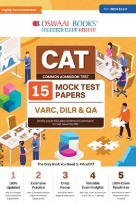 Oswaal CAT 15 Mock Test Papers (VARC, DILR & QA)